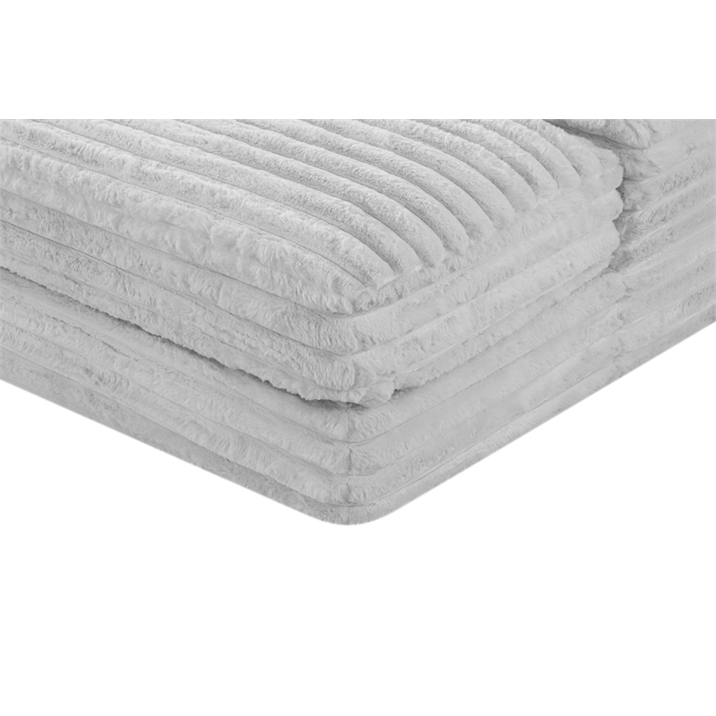 Best Quality Furniture Light Gray Fluffy Fabric Compressed Extra Large Chaise