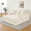 Best Quality Furniture Beige Fluffy Fabric Compressed Extra Large Chaise