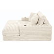Best Quality Furniture Beige Fluffy Fabric Compressed Extra Large Chaise