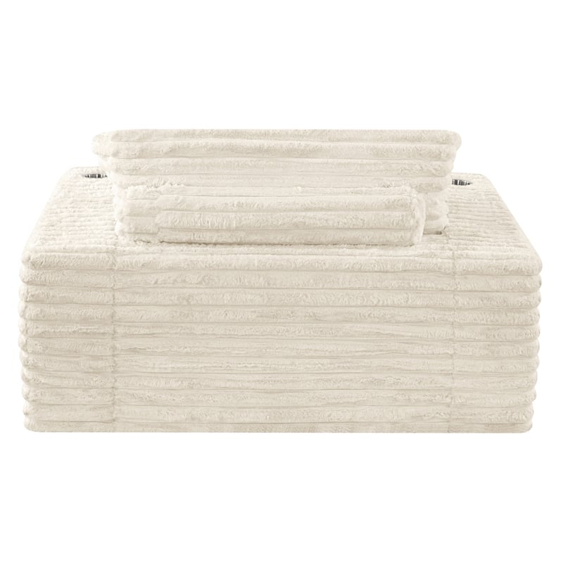 Best Quality Furniture Beige Fluffy Fabric Compressed Extra Large Chaise