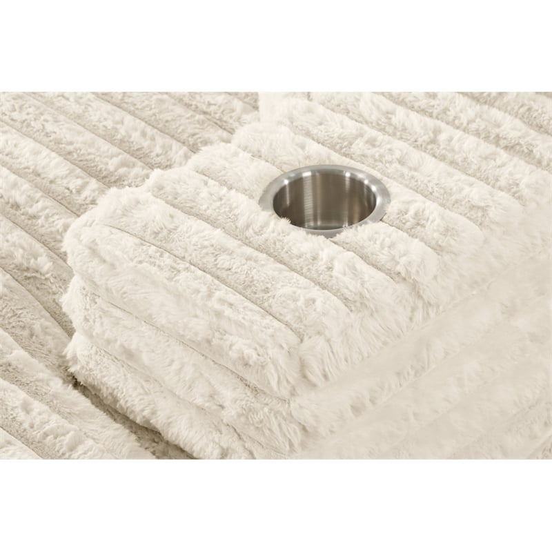 Best Quality Furniture Beige Fluffy Fabric Compressed Extra Large Chaise