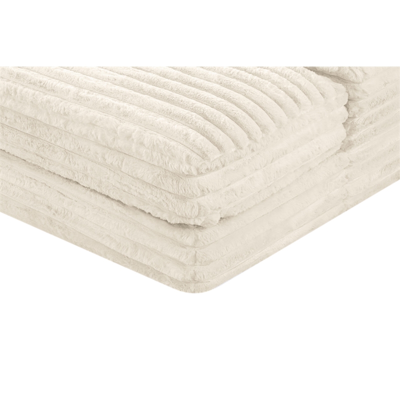 Best Quality Furniture Beige Fluffy Fabric Compressed Extra Large Chaise