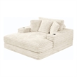 Best Quality Furniture Beige Fluffy Fabric Compressed Extra Large Chaise