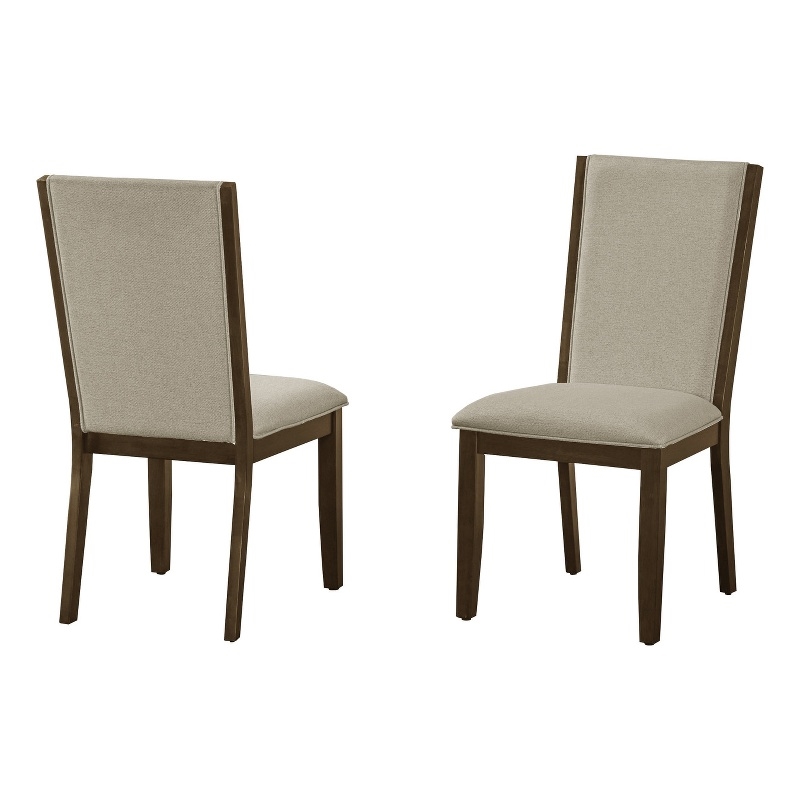 Best Quality Furniture Set of 2 Dining Side Chairs with Deep Brown Wood Frame
