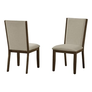 Best Quality Furniture Set of 2 Dining Side Chairs with Deep Brown Wood Frame