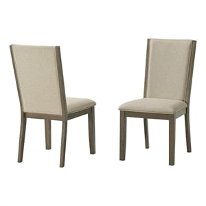 Best Quality Furniture Set of 2 Dining Side Chairs with Ash Brown Wood Frame