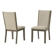 Best Quality Furniture Set of 2 Dining Side Chairs with Ash Brown Wood Frame