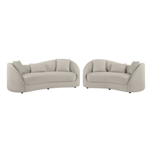 Best Quality Furniture Contemporary Sofa & Loveseat Set in Light Gray Fabric