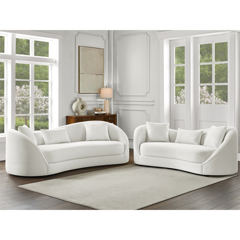 Best Quality Furniture Contemporary Sofa & Loveseat Set in Cloud Gray Fabric