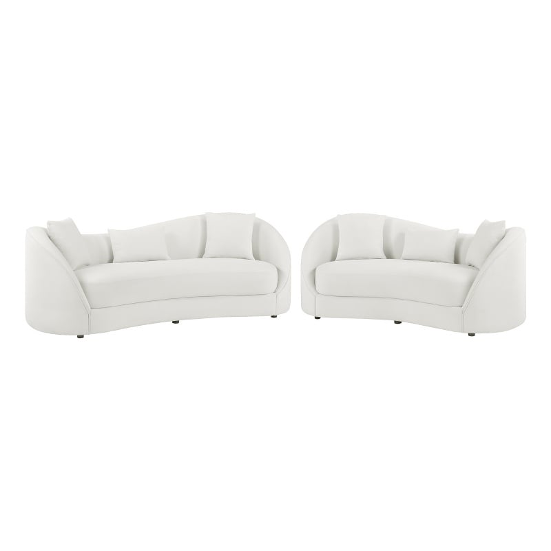 Best Quality Furniture Contemporary Sofa & Loveseat Set in Cloud Gray Fabric
