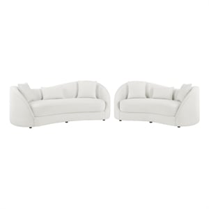 Best Quality Furniture Contemporary Sofa & Loveseat Set in Cloud Gray Fabric
