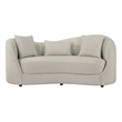 Best Quality Furniture Contemporary Asymmetrical Loveseat in Light Gray Fabric