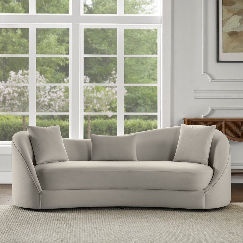 Best Quality Furniture Contemporary Asymmetrical Sofa in Light Gray Fabric