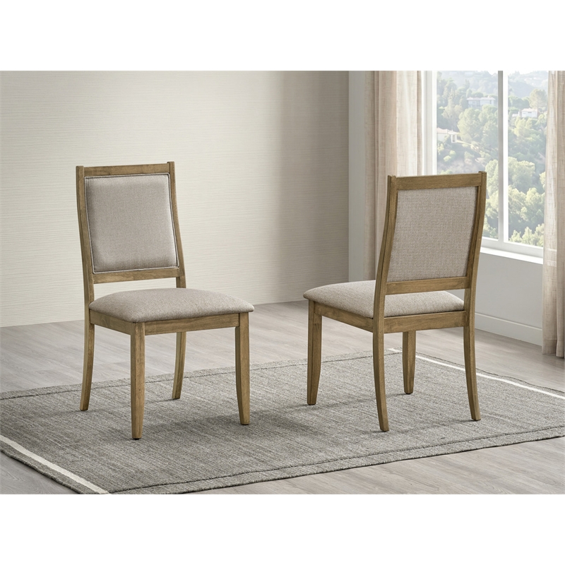 Best Quality Furniture Traditional Style Dining Side Chairs with Ash Brown Wood