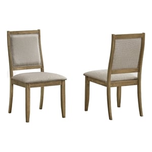Best Quality Furniture Traditional Style Dining Side Chairs with Ash Brown Wood