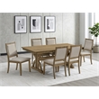 Best Quality Furniture 7 Piece Traditional Dining Set in Ash Brown Wood