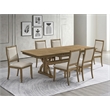 Best Quality Furniture 7 Piece Butterly Leaf Dining Set in Ash Brown Wood