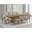 Best Quality Furniture 9 Piece Butterly Leaf Dining Set in Ash Brown Wood