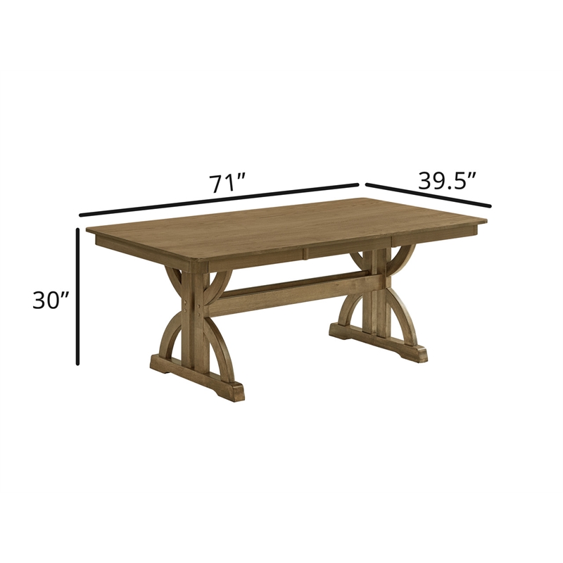 Best Quality Furniture Traditional Style Dining Table in Ash Brown Wood