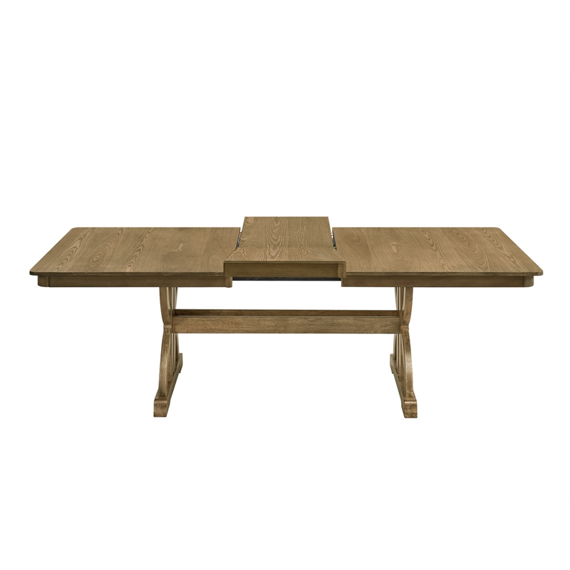 Best Quality Furniture Extension Butterly Leaf Dining Table in Ash Brown Wood