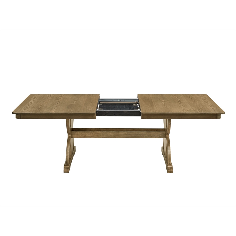 Best Quality Furniture Extension Butterly Leaf Dining Table in Ash Brown Wood