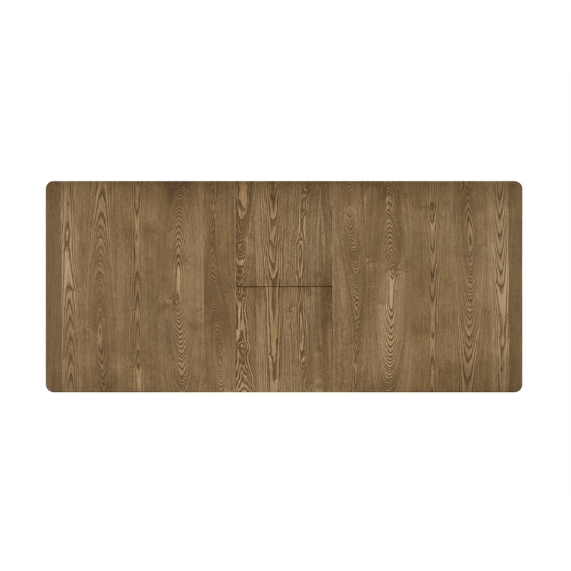 Best Quality Furniture Extension Butterly Leaf Dining Table in Ash Brown Wood