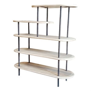 griffith 5 tier open solid wood bookshelf white-washed finished color