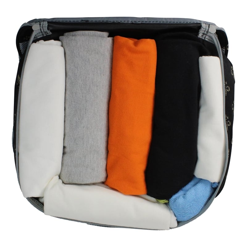 American Flyer Fleur De Lis 3 Piece Packing Cubes Set in Black