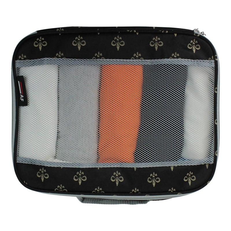 American Flyer Fleur De Lis 3 Piece Packing Cubes Set in Black
