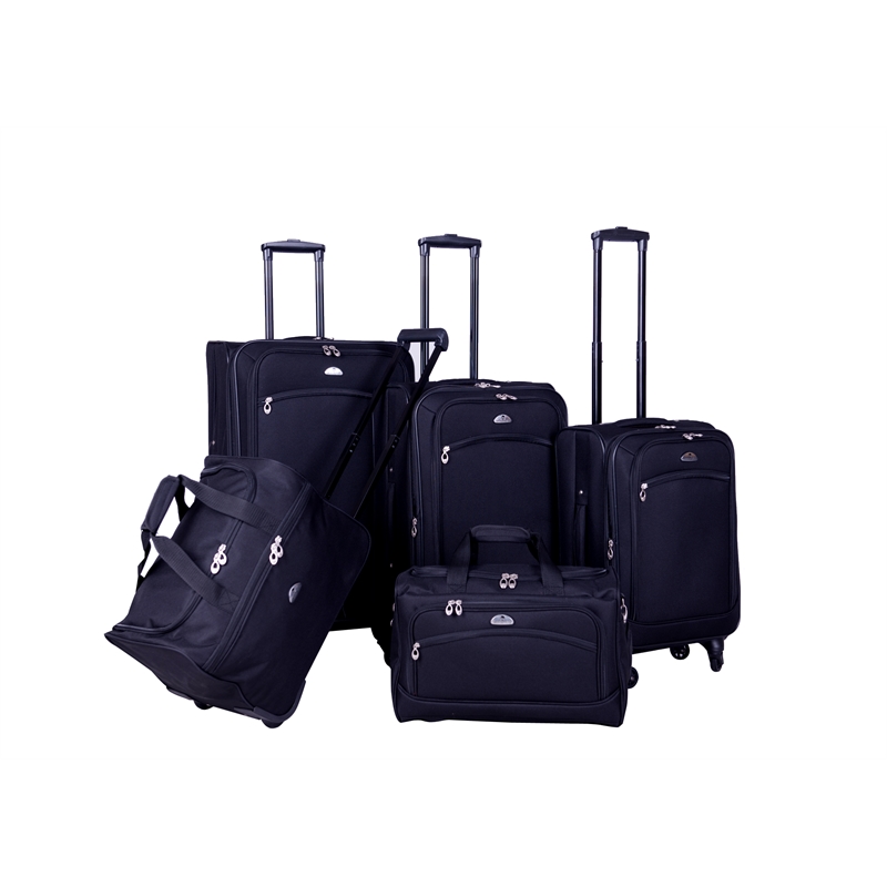 American Flyer South West Collection 5-Piece Luggage Set in Black