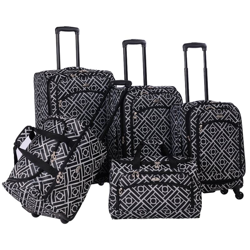 American Flyer Astor Collection 5-Piece Luggage Set in Black