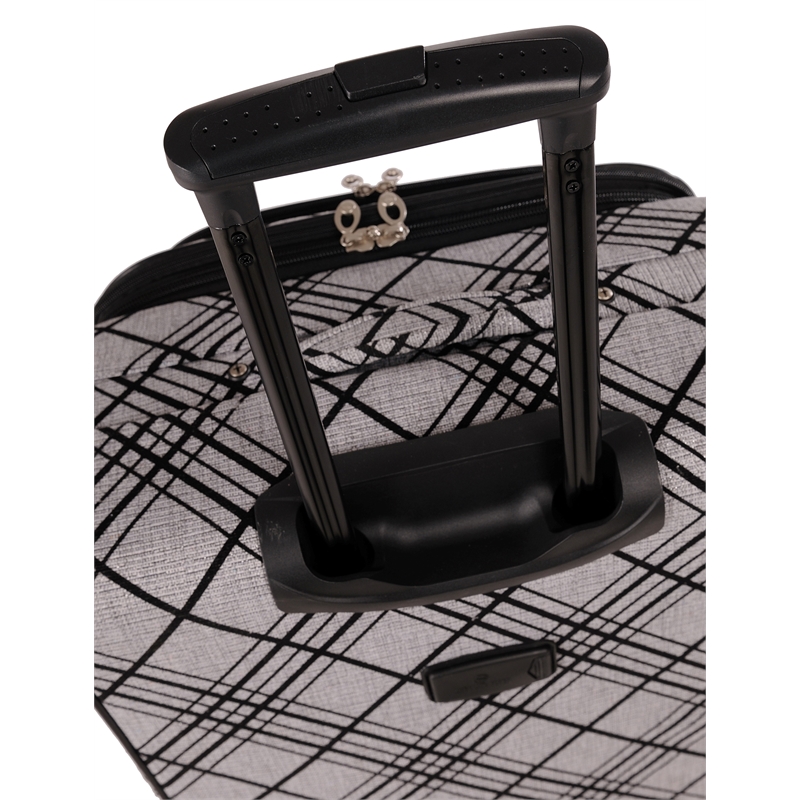 American Flyer Silver Stripes 5-Piece Spinner Luggage Set in Silver