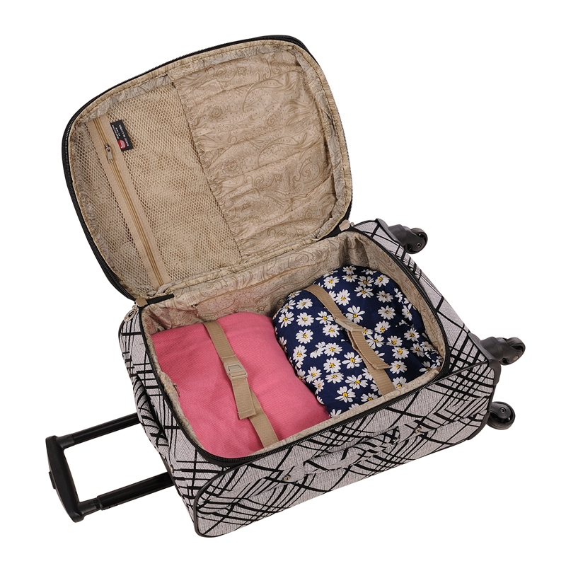 American Flyer Silver Stripes 5-Piece Spinner Luggage Set in Silver