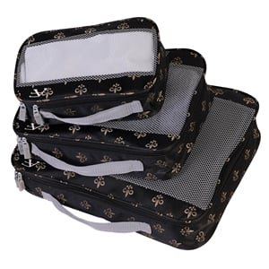 American Flyer Fleur De Lis 3 Piece Packing Cubes Set in Brown