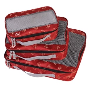 American Flyer Fleur De Lis 3 Piece Packing Cubes Set  in Red