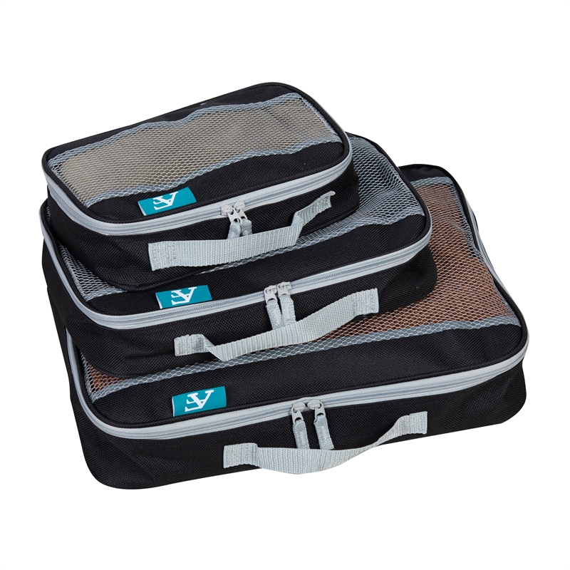 American Flyer South West 3 Piece Packing Cubes Set in Black