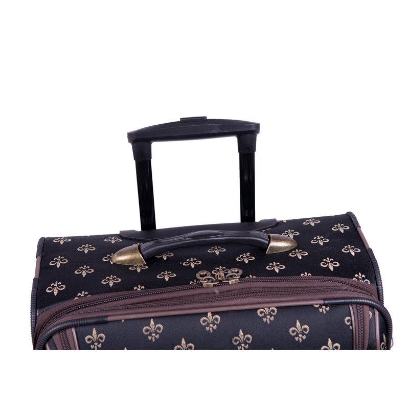 American Flyer Fleur De Lis 4-Piece Luggage Set - Black