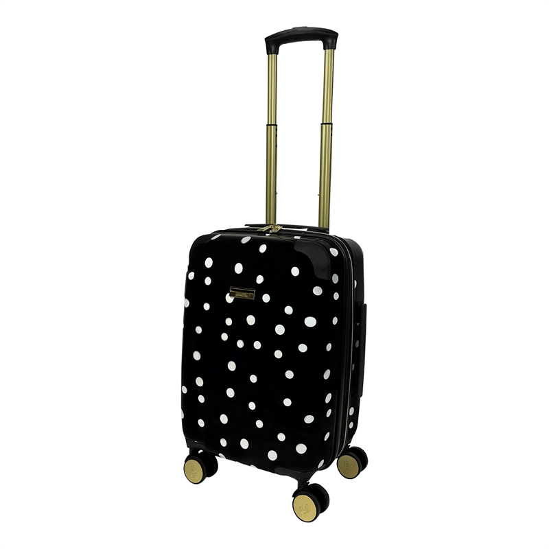 Jenni Chan Polka Dot 3-Piece Hardside Spinner Set in Black/White