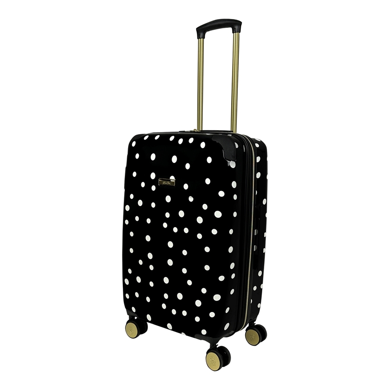 Jenni Chan Polka Dot 3-Piece Hardside Spinner Set in Black/White