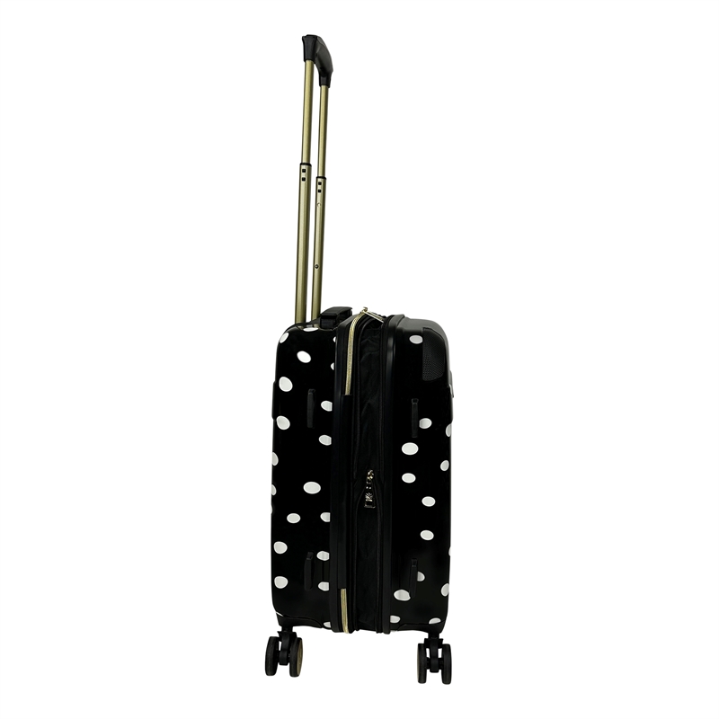 Jenni Chan Polka Dot 3-Piece Hardside Spinner Set in Black/White