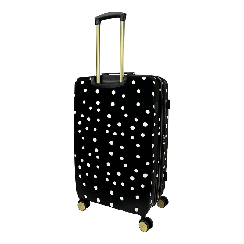 Jenni Chan Polka Dot 3-Piece Hardside Spinner Set in Black/White