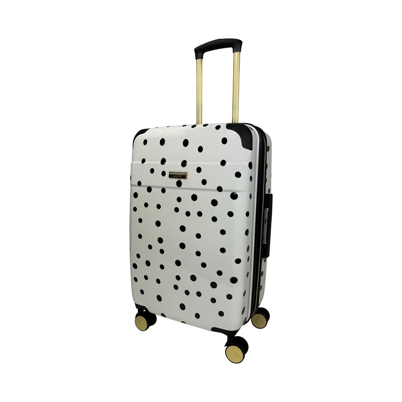 Jenni Chan Polka Dot 3-Piece Hardside Spinner Set in White/Black