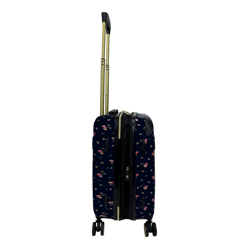 Jenni Chan Floral 3-Piece Hardside Spinner Set in Navy