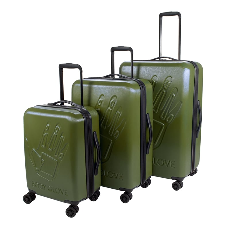 Body Glove Redondo 3-Piece Hardside Spinner Set in Olive