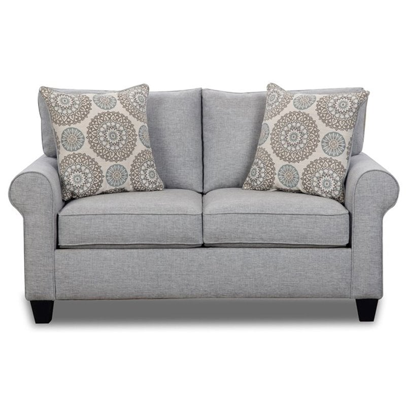 Amelia Loveseat with Accent Pillows in Gray
