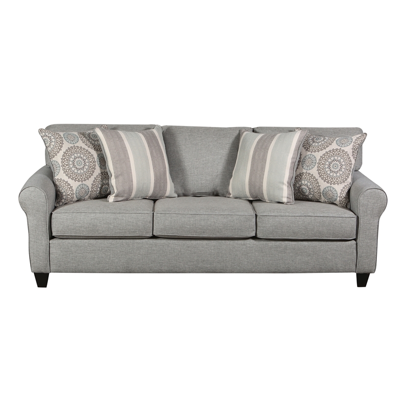 Amelia Sofa with Accent Pillows in Gray