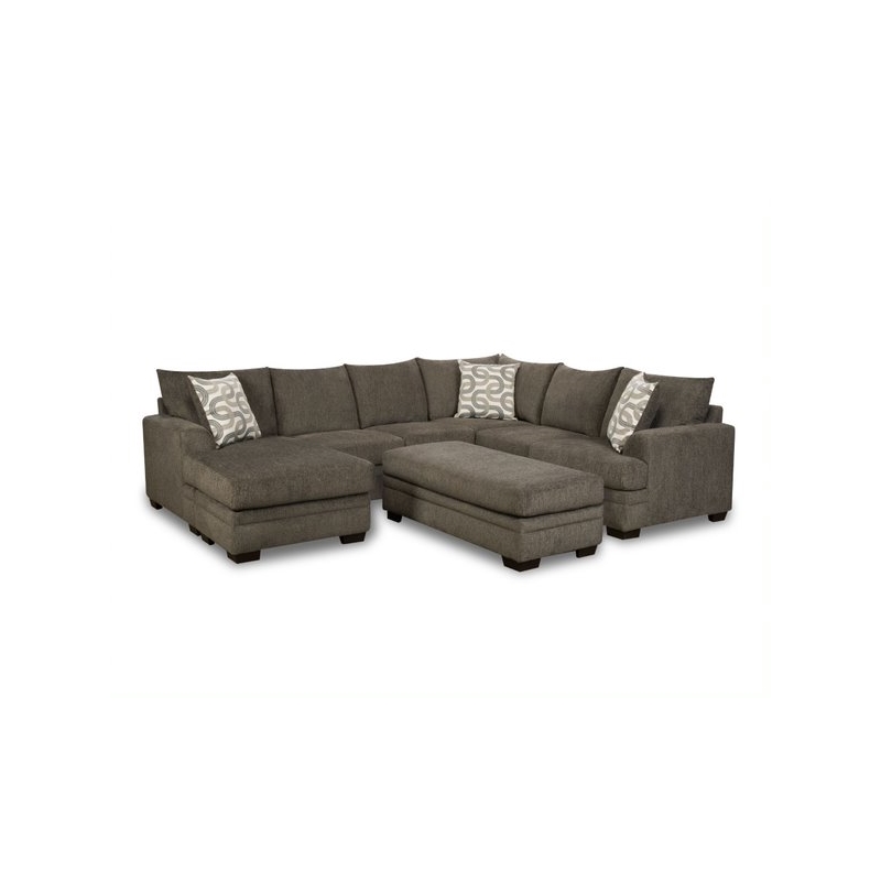 Franklin 2-Piece Sectional with Accent Pillows in Gray
