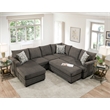 Franklin 2-Piece Sectional with Accent Pillows in Gray