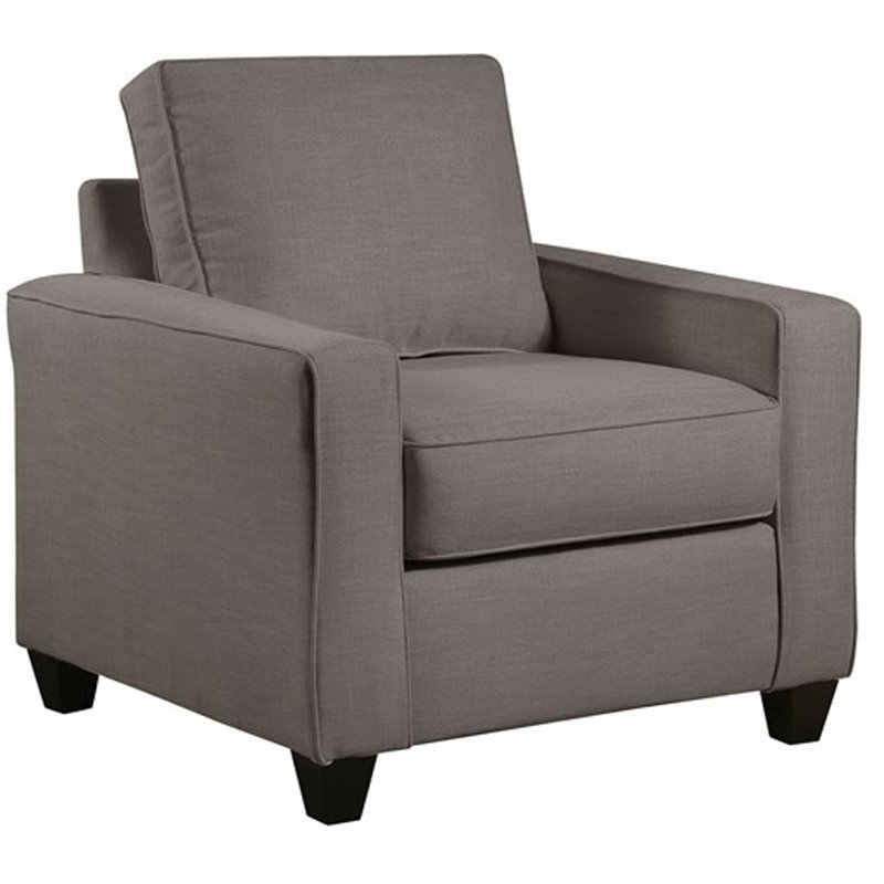 Oakleigh Accent Chair with Accent Pillows in Gray