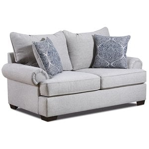 miacomet loveseat with accent pillows in light gray